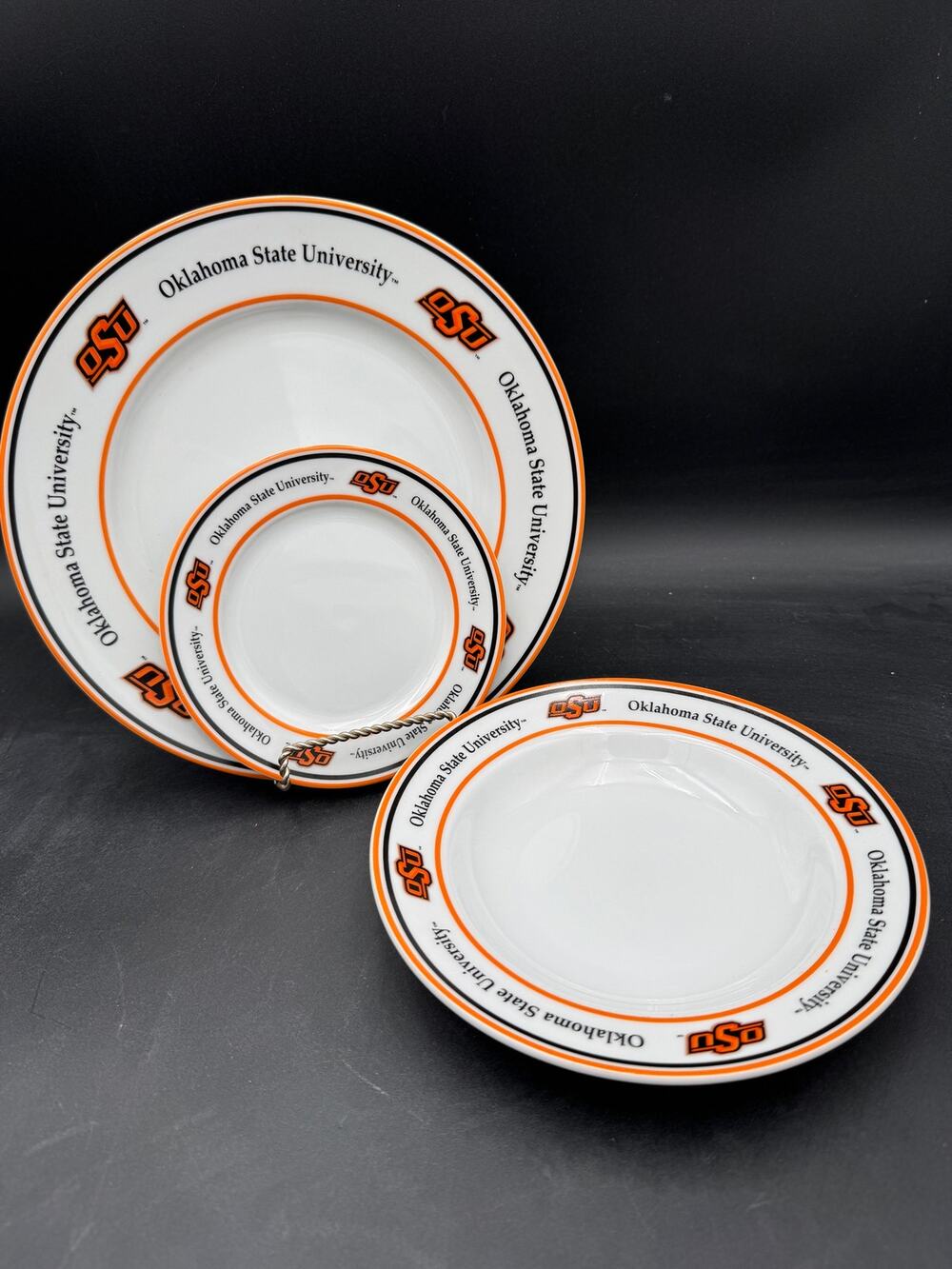 Vintage Oklahoma State University Dinnerware by Heartland China 3 PCS Porcelain